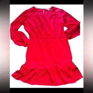 Knox Rose Women’s Long Sleeve Tiered Dress Size Large Hot Pink